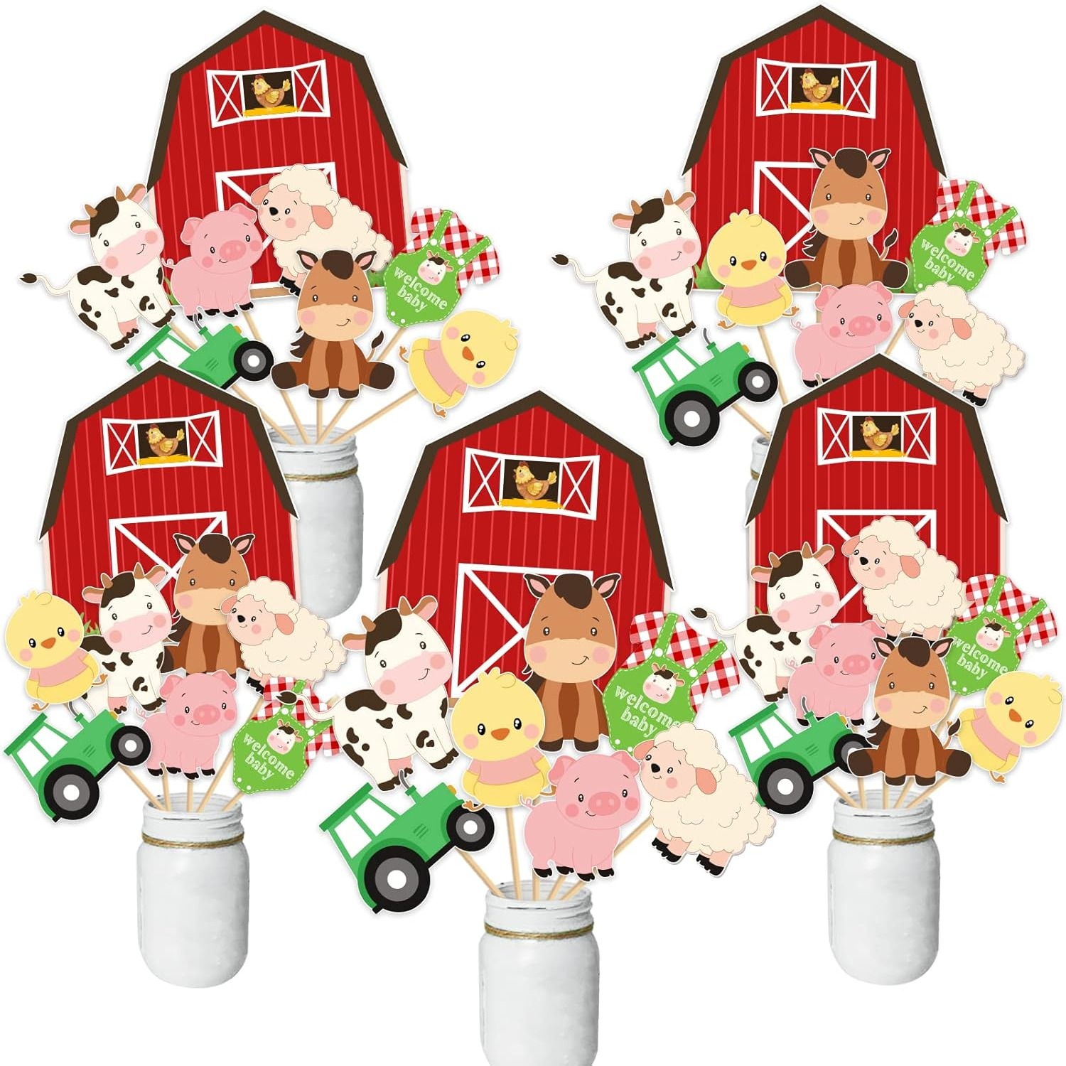 Farm Animal Baby Shower Center - đánh giá và giá Centerpiece Stick