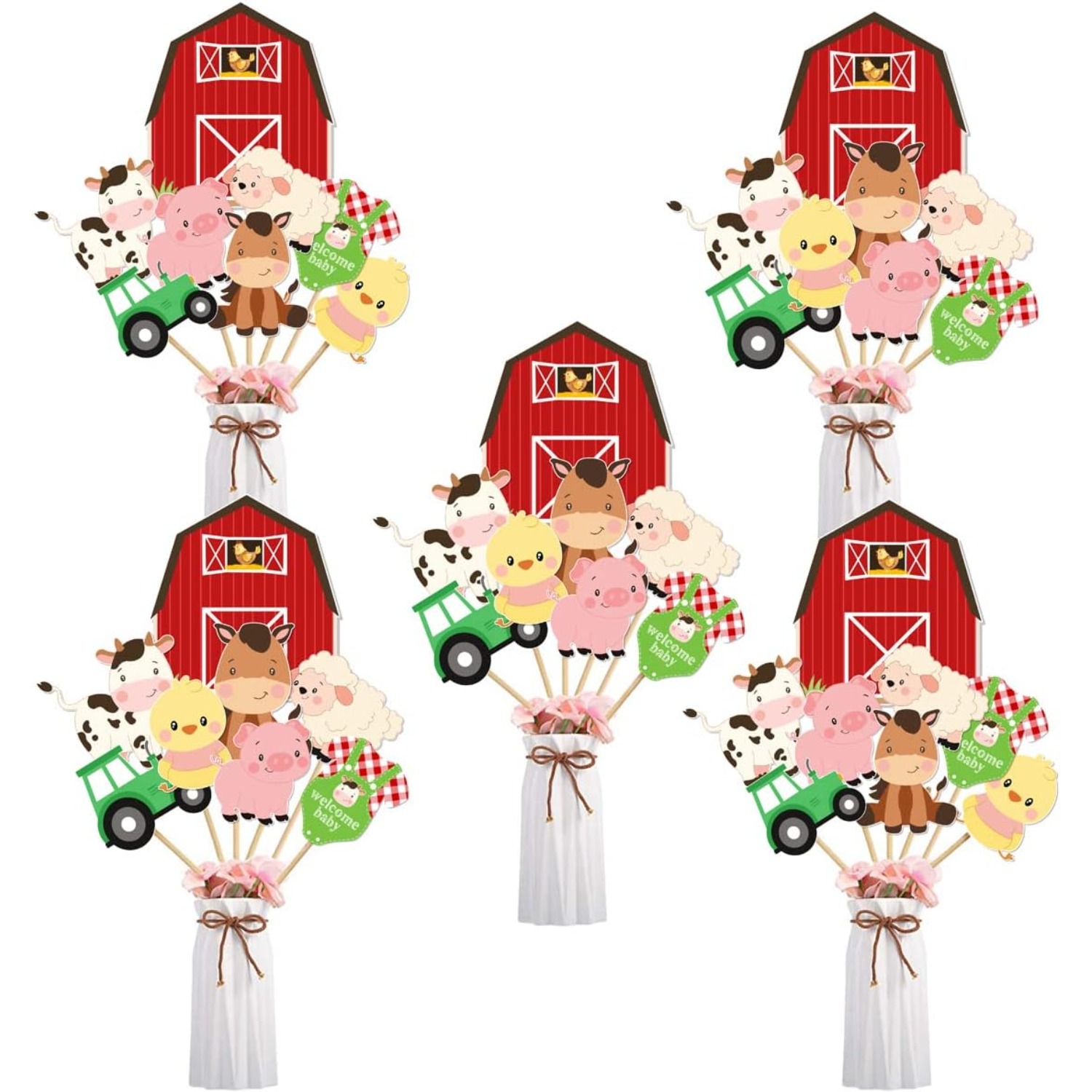 Farm Animal Baby Shower Center - đánh giá và giá Centerpiece Stick