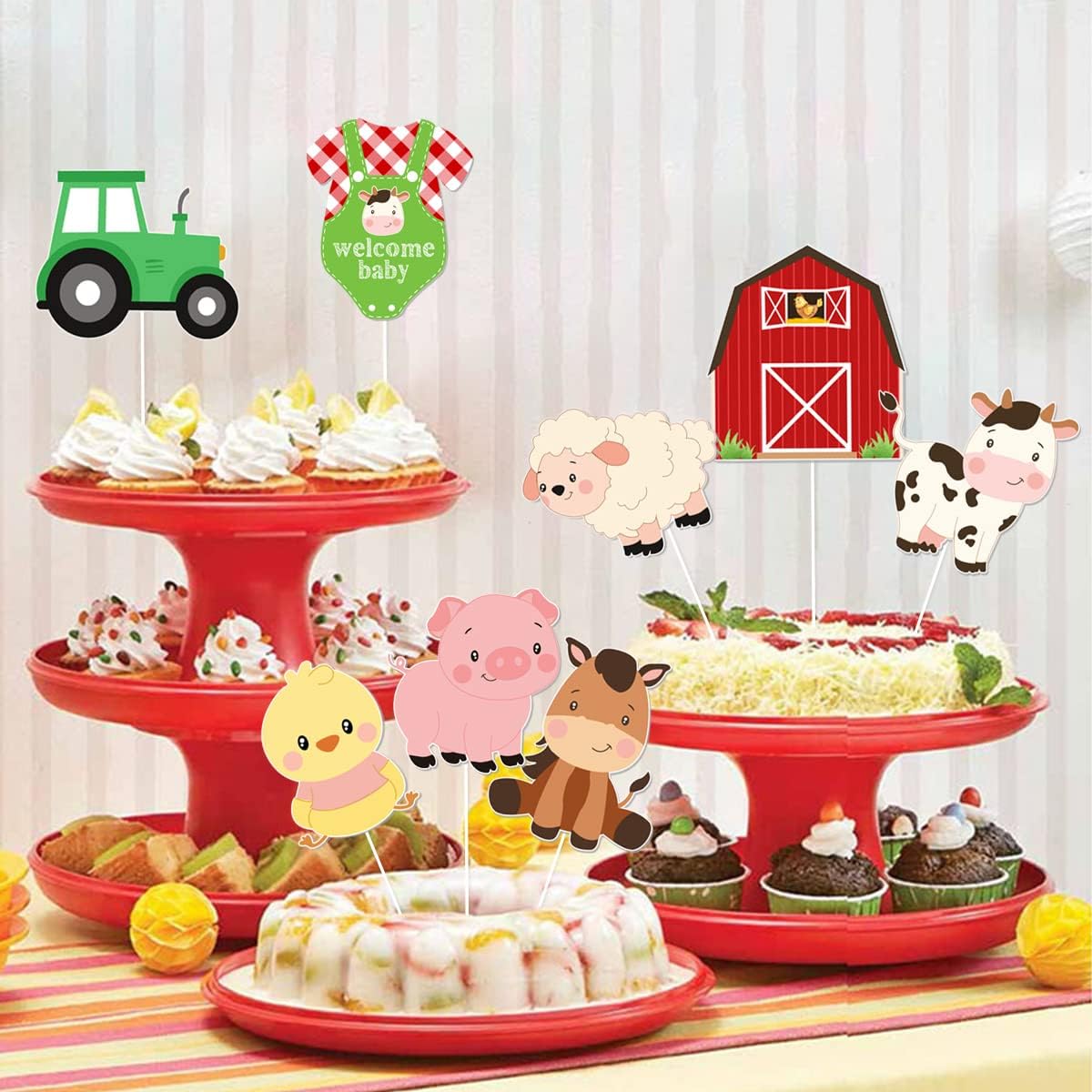Farm Animal Baby Shower Center - đánh giá và giá Centerpiece Stick