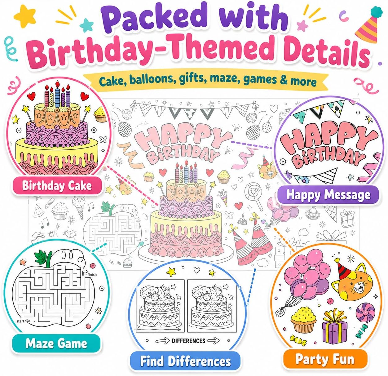 Kids Giant Coloring Poster DIY - đánh giá và giá Table Cloth Disposable