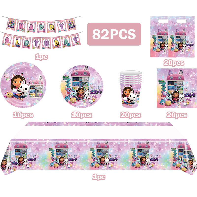 Cute Gabbys Cat Birthday Party - đánh giá và giá Table Cloth Disposable