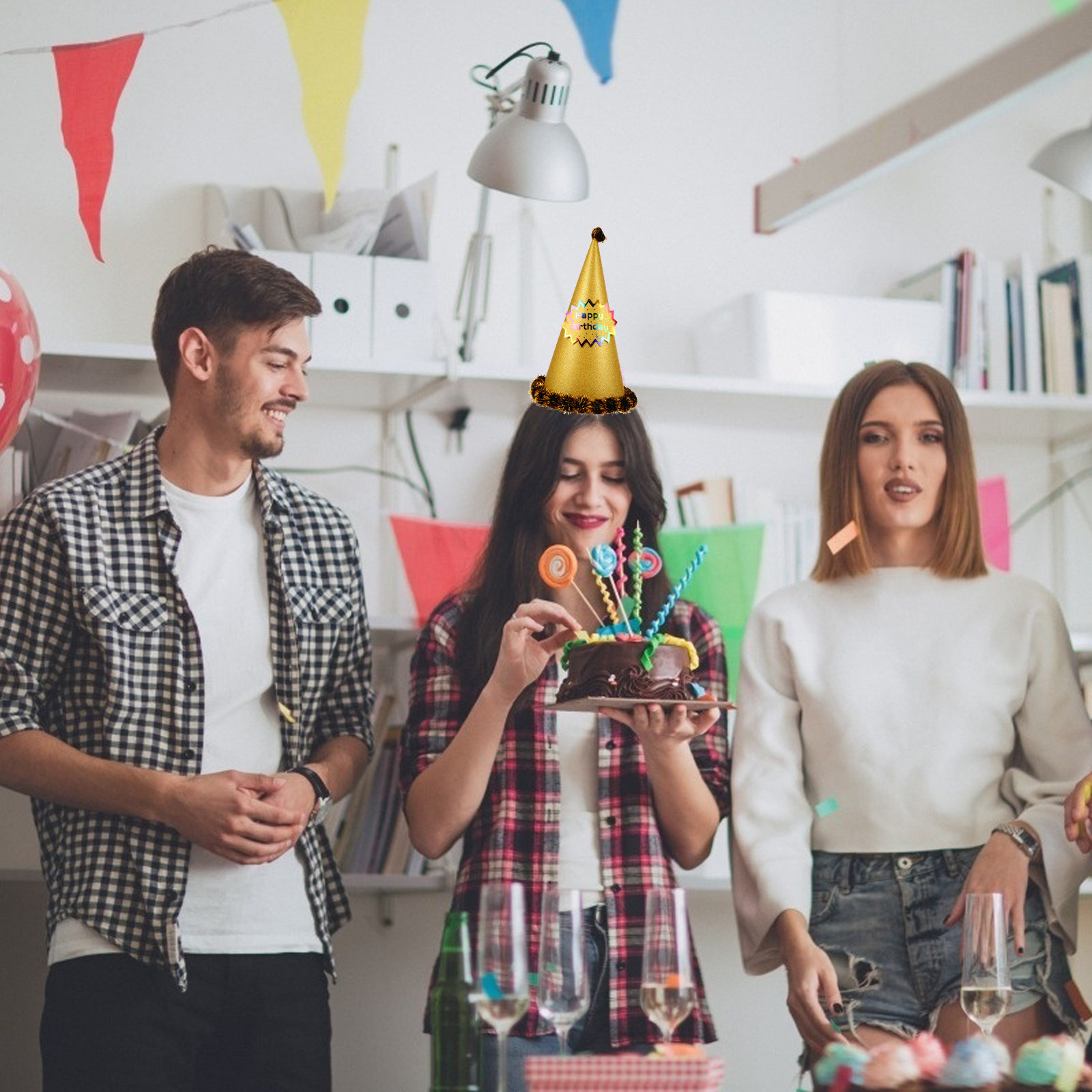 Golden Cone Shaped Party Hat B - đánh giá và giá Party Hat Cone