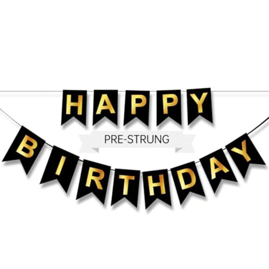 Happy Birthday Banner,Pre-Stru - đánh giá và giá Party Banner Gold