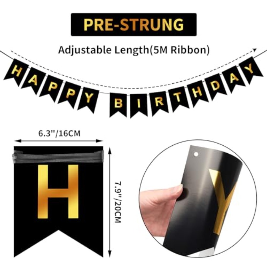 Happy Birthday Banner,Pre-Stru - đánh giá và giá Party Banner Gold