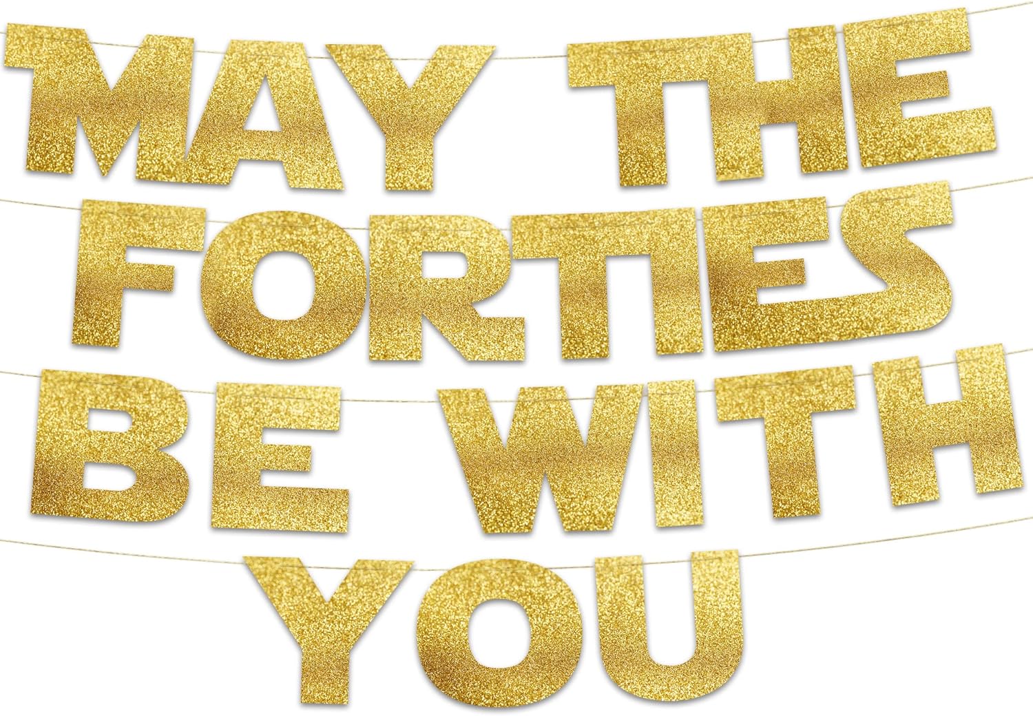 May The Forties Be With You Ba - đánh giá và giá Party Banner Gold