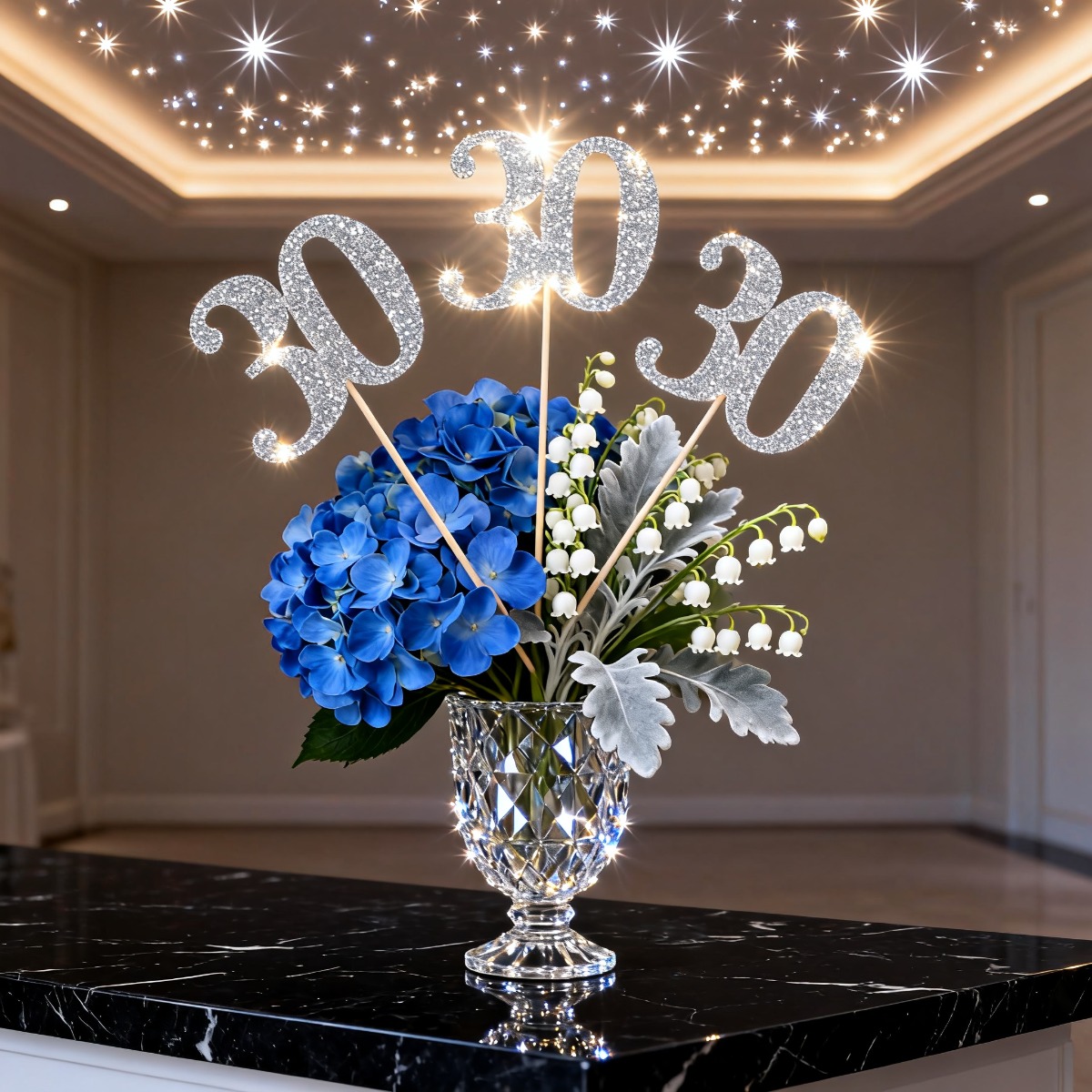 9pcs Silver Glitter 30th Birth - đánh giá và giá Centerpiece Stick