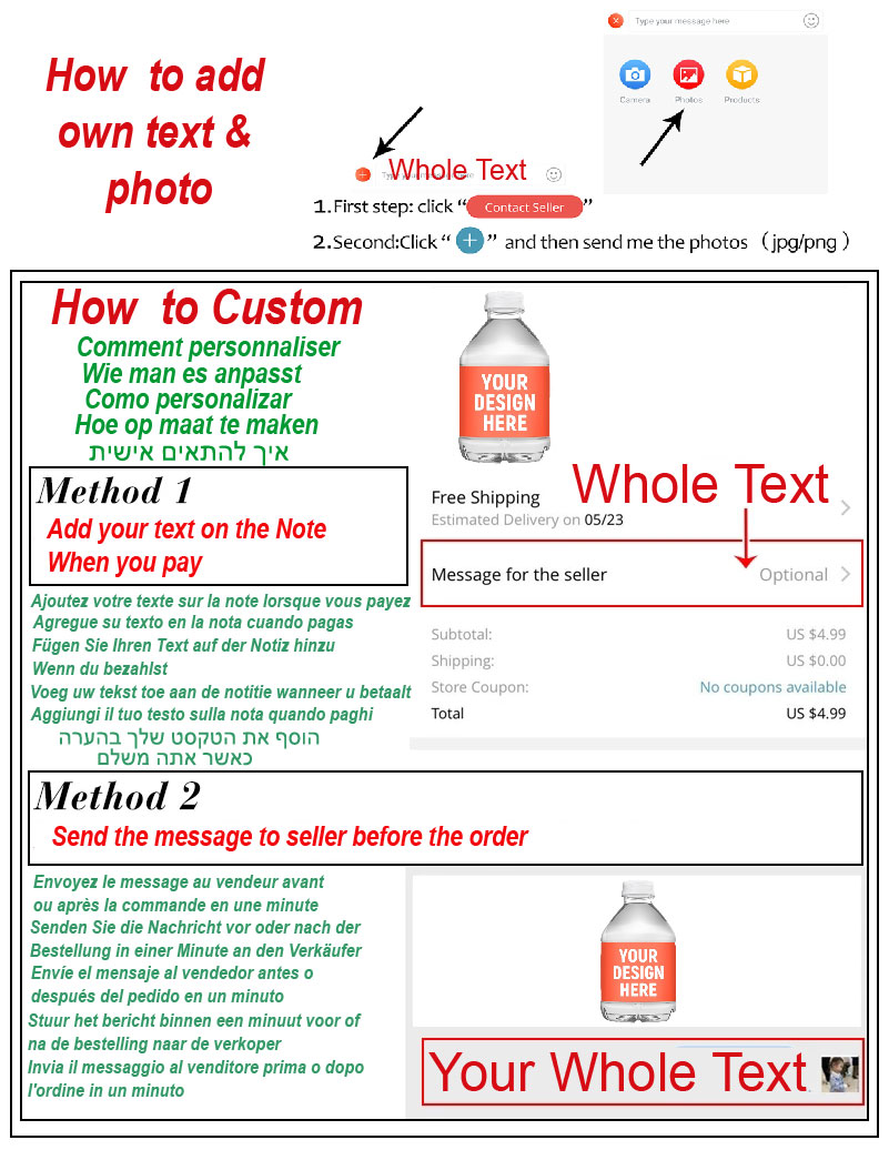 Custom Water Bottle Label, Per - đánh giá và giá Party Event Supplier