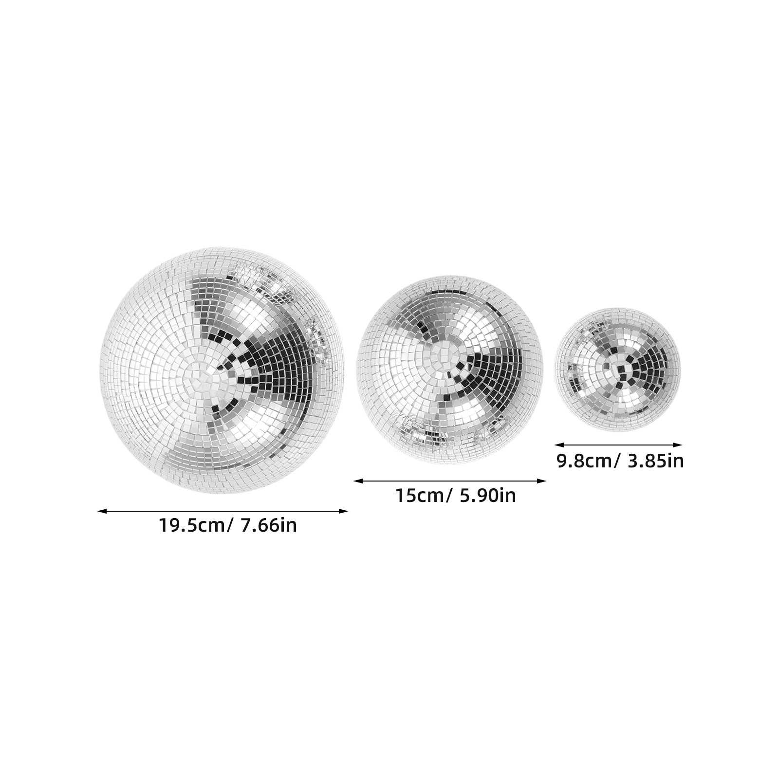 3Pcs Mirror Disco Ball Glass R - đánh giá và giá Event Party Dj